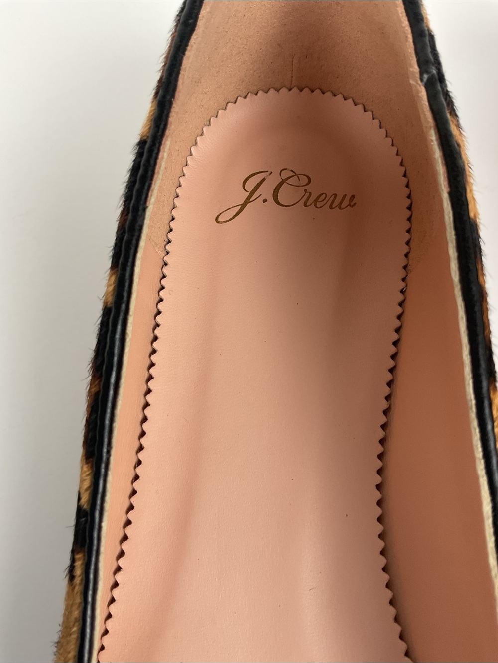 J.Crew Leopard Calf Hair Pointed Toe Flats Size 8 - Picture 6 of 11